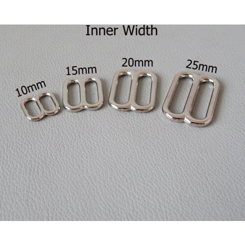 Inner 10mm 15mm 20mm 25mm Metal Slider Adjustable Buckle For Bag Accessory Belt Loop Hardware Cat Dog Collar Garment Shoes Clasp