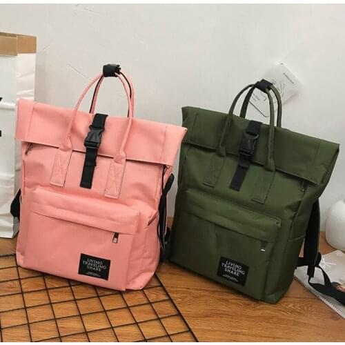 2021 Fashion Simple Waterproof Canvas Backpacks Small Fresh Female Korean College Style School Bag Student Backpack