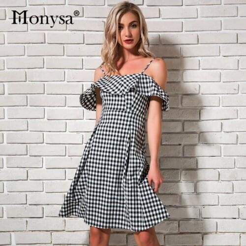 Модные платья в клетку Monysa China At AliExpress