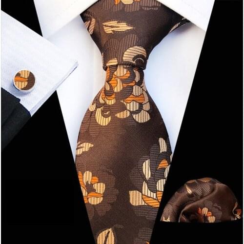 New HOT SALE Paisley Gentleman Tie Fashion Mens Tie Pocket Towel Cuffs Three Sets Trendy Personality Embroidery Floral Suit Tie