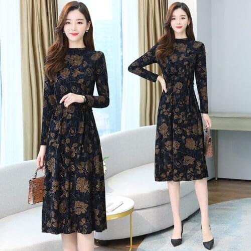 Autumn Winter 3XL Plus Size Office Lady Chic Dress 2021 Vintage Lace Sequin Midi Dress Elegant Women Bodycon Party Maxi Vestidos