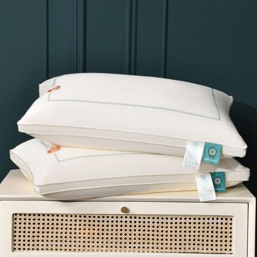 White Goose Down Cotton Chamomile Mask Pillow Hotel Cervical Pillow Sleeping Home Single Double Pillow