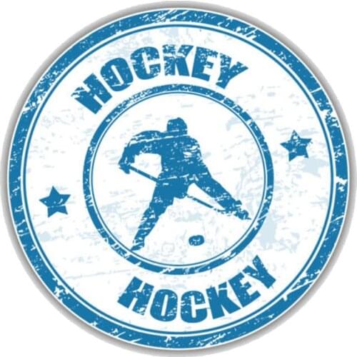 DasDecal Hockey Grunge Rubber Stamp Car Sticker Waterproof Decal Laptop Truck Suitcase Motorcycle Auto Accessories PVC,13cm*13cm