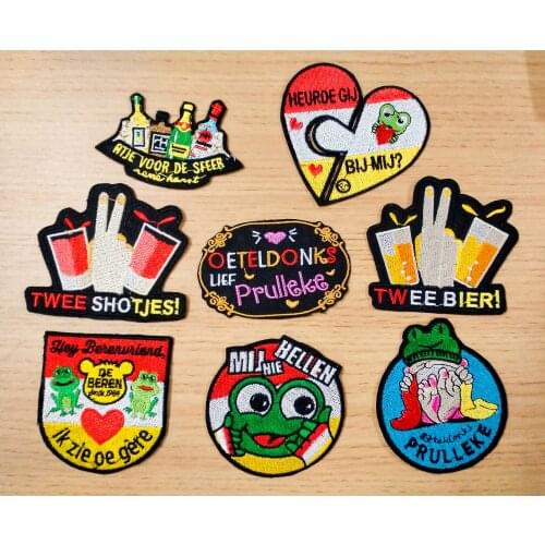 DIY Oeteldonk Frog Patch Embroidered Patch For Clothing Badges On Clothes Iron on Patch For Clothing Iron Patches Accessory