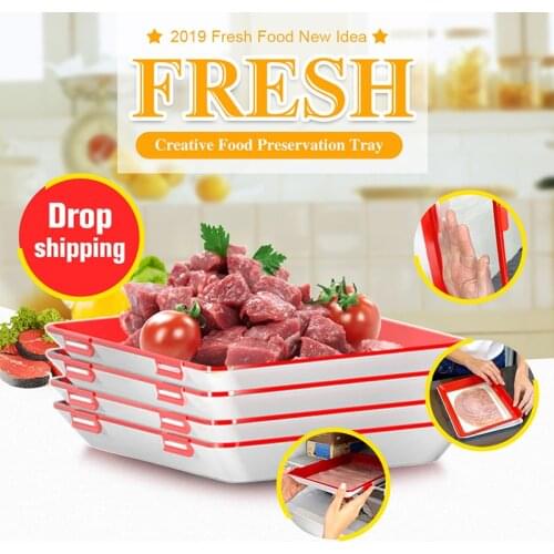 Clever Tray Creative Food Plastic Preservation Tray Kitchen Items Food Storage Container Set Food Fresh Storage Microwave Cover
