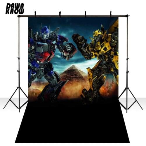 DAWNKNOW Cartoon Vinyl Photography Background Baby Transformers Polyester Photo Backdrops For Children Photocall Studio S1708