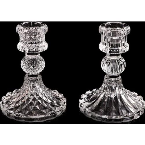 Vintage Glass Candlestick Dinner Candle Holder Home Wedding Decorations