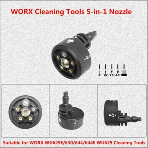 Rotating Universal Pressure Washer Spray Nozzle Adjustable Stainless Brass Joints Tool 1/4in Plug for Cleaning Stains 0° 25