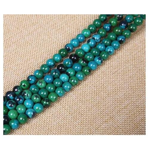 High quality Natural Synthesis Dark Green Phoenix Round stone beads for Jewelry making Diy