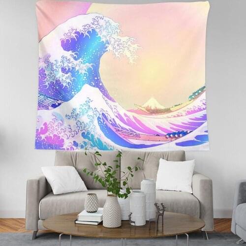 Japanese Famous Paintings The Great Wave 3D Printing Tapestrying Rectangular Home Decor Wall Hanging New style 2