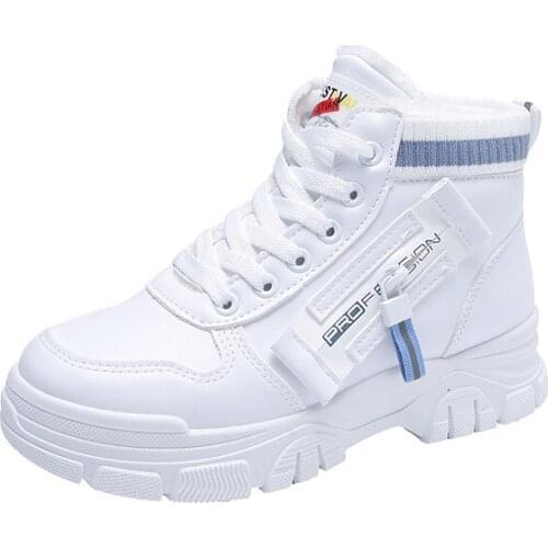 Winter Women Shoes High-top Shoes Platform Shoes Fashion PU Leather Short Plush Casual Shoes Female Brand Sneakers Zapatos Mujer