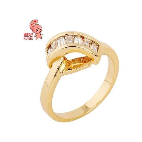 Hengyi Geometric Finger Rings for Women Crystal Metal Material Trendy Classic Style Friend Lover Gifts Banquet Party Jewelry