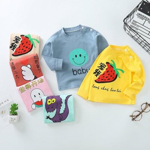 100% Cotton Kids Bottoming Shirt 2021 Children Summer Clothing Long Sleeve Girls Tops Casual Underwear Boys Tshirts Baby T Shirt