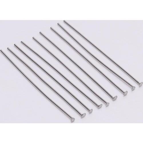 100Pcs/Lot 18-70mm Stainless Steel Flat Head Pins Headpin Pendant Connector For DIY Jewelry Making Findings Supplies Accessories