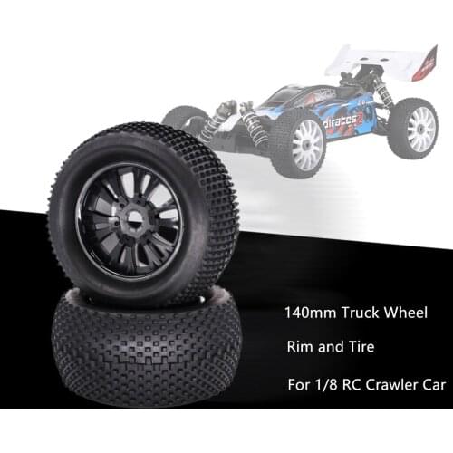 2pcs Rubber Sponge Tires Tyre Rim Wheel 140mm*68mm Hexagon Adapter 17mm For Rc 1/8 Hsp Hpi Hobby Truck Remote Control Car Best