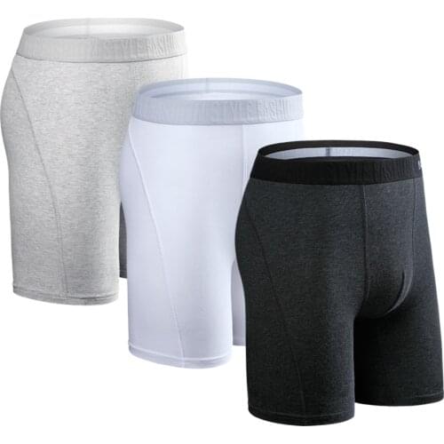 3pcs Long Boxers For Man Underware Lots Mens Underpants Cotton Mens Panties Family Boxershorts Boxer Sexy Male Shorts Calecon