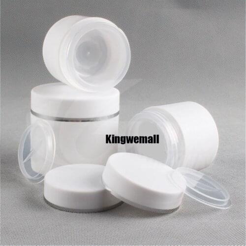 300Pcs/lot White Frosted 50g Cosmetic Empty Jar Pot Eyeshadow Makeup Face Cream Container,PP Cream Jar Bottle