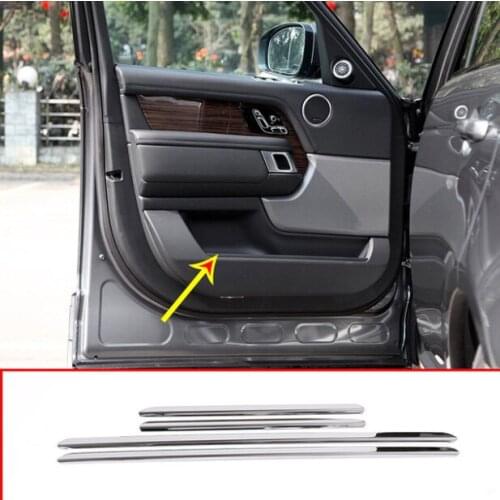 4pcs For Land Rover Range Rover Vogue 2018 Car Stainless Steel Chrome Interior Door Decoration Strips Trim