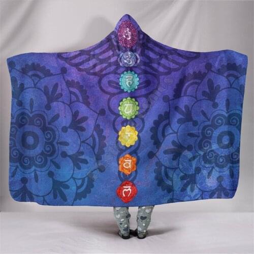Activating Kundalini 3d printed Hooded Blanket Adult colorful child Sherpa Fleece Wearable Blanket Microfiber Bedding