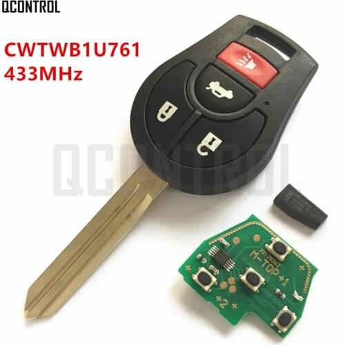 QCONTROL Car Remote Key 433MHz Work for NISSAN FCC CWTWB1U761 Qashqai Sunny Sylphy Tiida X-Trail Auto Alarm