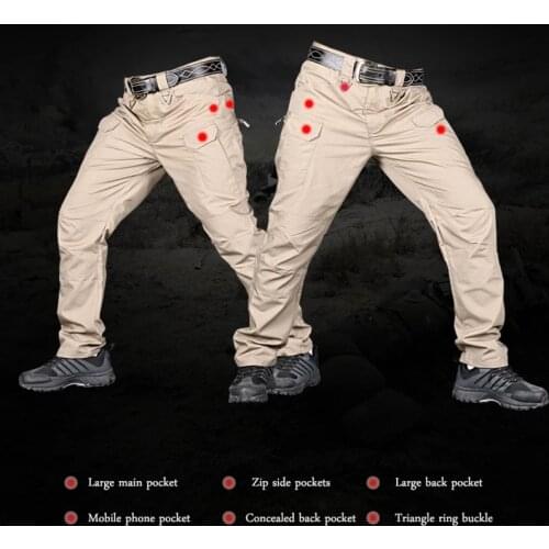 Autumn and Winter Trousers Mens Special Combat Pants Multi-Pocket Waterproof Wear-Resistant Casual Training Overalls Trousers