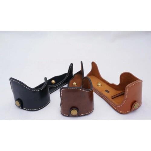 New PU Leather Camera Bottom Case Cover Half Body Set Bag For sony A6300 A6000 A6400 A6600 Camera