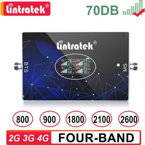 Four Band Cellular Amplifier GSM 2G 3G 4G B20 LTE 800 900 1800 2100 2600 Mobile Phone 850 Signal Booster 4G repeater B7 2600mhz