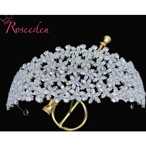 Zirconia Wedding Bridal Tiara CZ Pageant Headpieces Party Prom Hair Jewelry RE4122