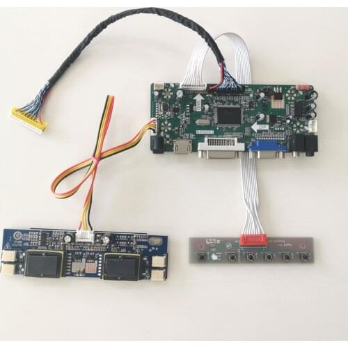 For HT17E11 HT17E12 HT17E13 Inverter LVDS 30-Pin VGA+DVI 17" 1280*1024 4CCFL M.NT68676 LCD display controller card DIY kit