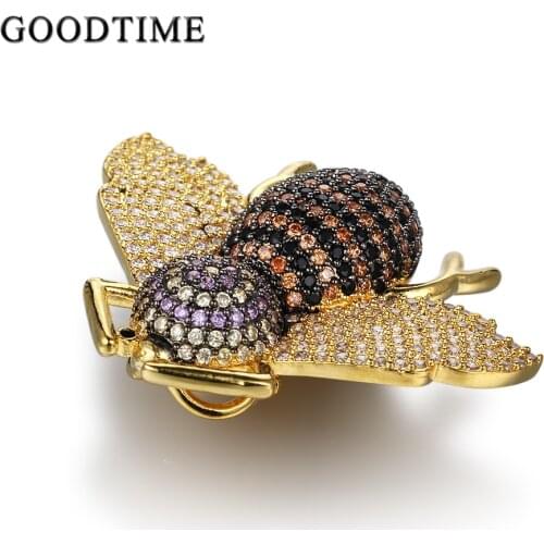 Classic Insect Animal Yellow Bee Bug Brooch Pins Crystals Rhinestone Broaches for Women Jewelry Accessories Coat Dress Pins
