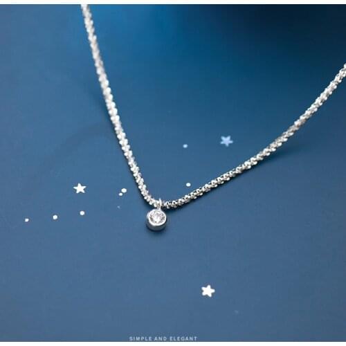 Colusiwei Shining Full Star Chain Necklace for Women 925 Sterling Silver Clear Cubic Zircon Choker Necklaces Wedding Jewelry