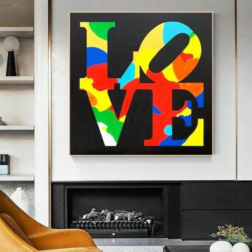 Colorful Graffiti Art LOVE Canvas Painting on The Wall Posters and Prints Street Wall Art Canvas Picture for Living Room Decor