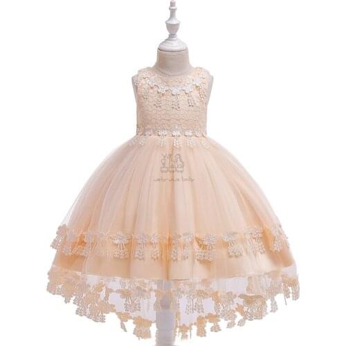 Lace Sequins Formal Girls Dress Wedding Gown Tutu Princess Dress Flower Girl Children Clothing Kids Party Dress For Girl Clothes