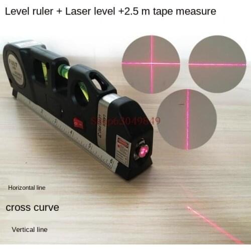 Multifunctional laser level ruler, wire maker, cross vertical line, infrared ray, horizontal tape, horizontal line projector