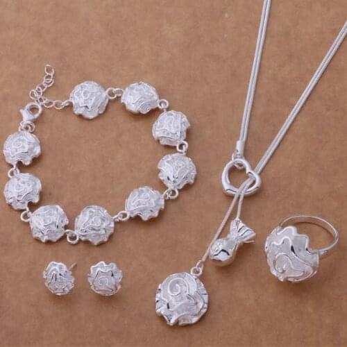 AS212 Trendy wholesale Jewelry Sets Bracelet 023 + Necklace 488 + Earring 141 + Ring 286 /aleajcla bmbakdia