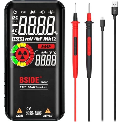 BSIDE S20 Intelligent 3.5-inch Colored Display EMF Multimeter 9999 Counts Rechargeable Electromagnetic Radiation Detector