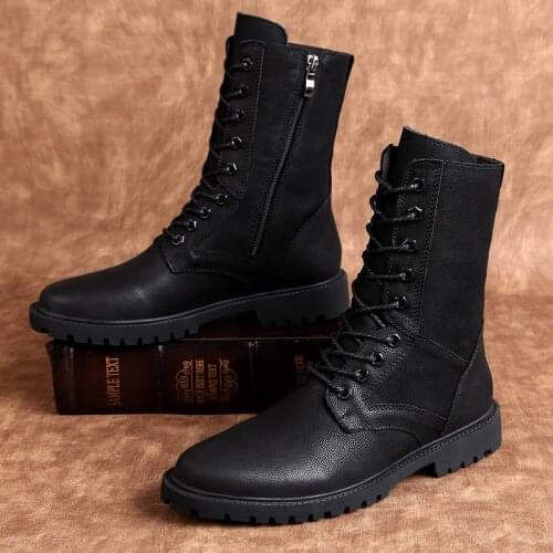 Men Tactical Military Boots New Waterproof Desert Boots Outdoor Hiking Keep Warm High-top Desert Mens Boots Winter Mens Shoes