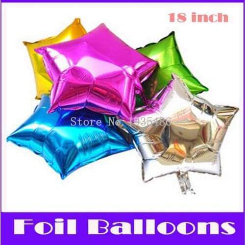 10PCS/lot 18" Five-Point Star Inflatable Helium Foil Baloon Wedding Birthday Christmas Party Decoration BalLoon Classic Toy Gift