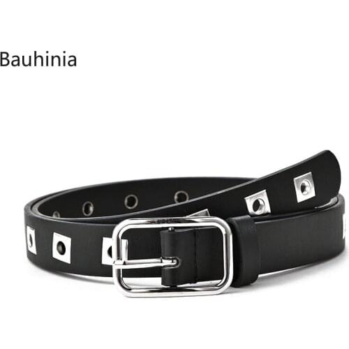 2020 New Best Women Imitation Leather Belt Square Metal Punk Style Pin Buckle Jeans Decorative Belt Street Dance Decorate belts