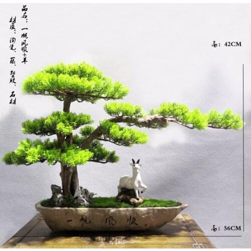 New Chinese style indoor simulation tree furnishing articles pine bonsai furnishing articles living room decoration ake plants