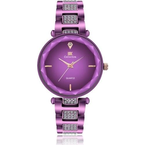 New Lace Glass Diamond Womens Watch Alloy Steel Belt Watch Wholesale Leopard Eye Gradient Color Watch