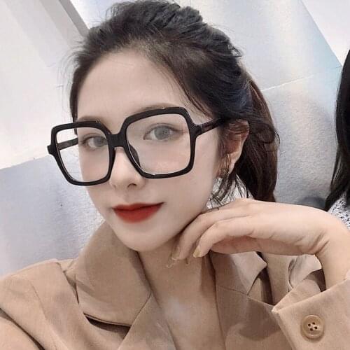 Oversized Square Eyeglasses Women Vintage Anti-blue Light Computer Myopia Eye Glasses Optics Plastic Glasses Men New 2020