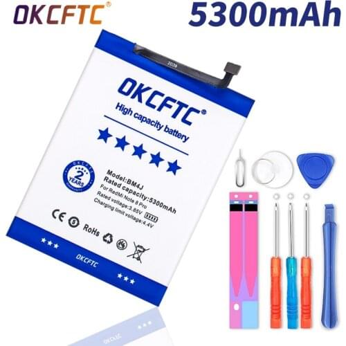 Original 5300mAh BM4J Battery For Xiaomi Redmi Note 8 Pro Note8 Pro Genuine Replacement Phone Battery +Gift Tools +Stickers