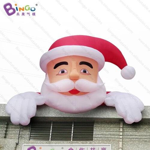Original design 5x2.7x3.9mH inflatable Santa Claus climbing on the roof/hanging air christmas decoration toy