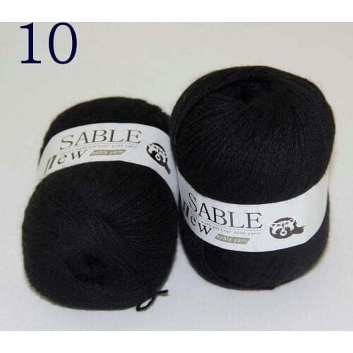 Sale 2*50gr Super Soft Pure Sable Cashmere Wrap Shawls Hand Knit Wool Crochet Yarn 243-10 Black