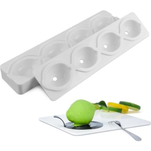 Pop 4 Holes Lemon Art Cake Mould 3D Silicone Decoration Mold Mousse Formy Baking Pastry Silikonowe Moule