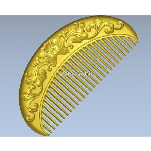 Comb with flowers 3d model relief for cnc in STL file format