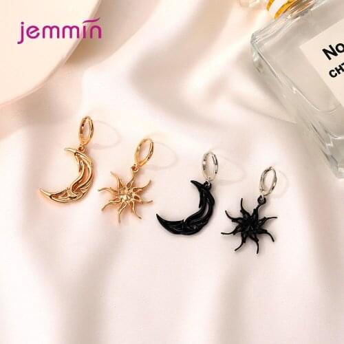 Bohemian Moon Star Gold Drop Earrings For Women Girls 925 Sterling Silver Fashion Jewelry 2021 Trend Wholesale