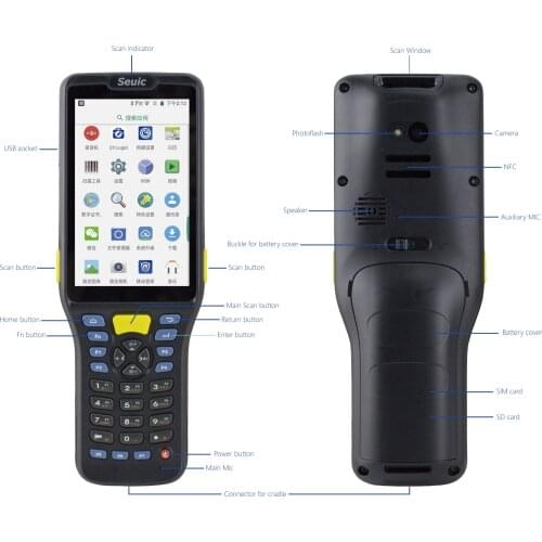 3.5 Inch Screen Handheld Keypad PDA QR Scanner PDF419 Code128 Barcode Scanner Data Collector With X3 Scanner WIFI 4G Bluetooth