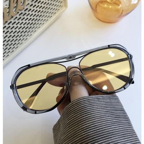 Korean version of the ins tide large frame eye protection eyeglasses retro large face thin sunglasses ladies fashion sunglasses